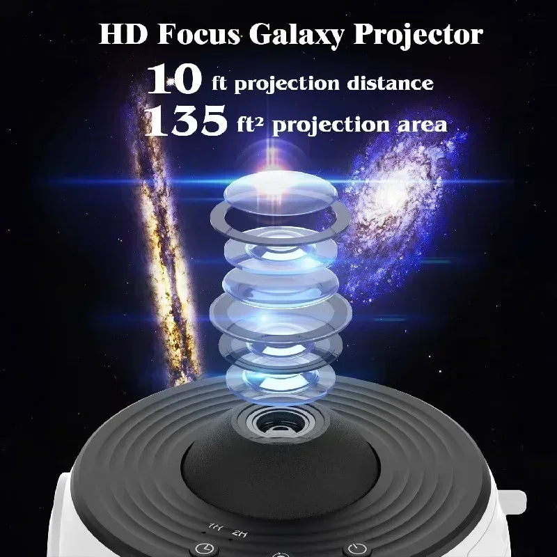 Galactic Projector Night Light with 360° Rotation and 13 Film Sets - Ideal for Bedrooms, Weddings, and Valentine's Day Gifts