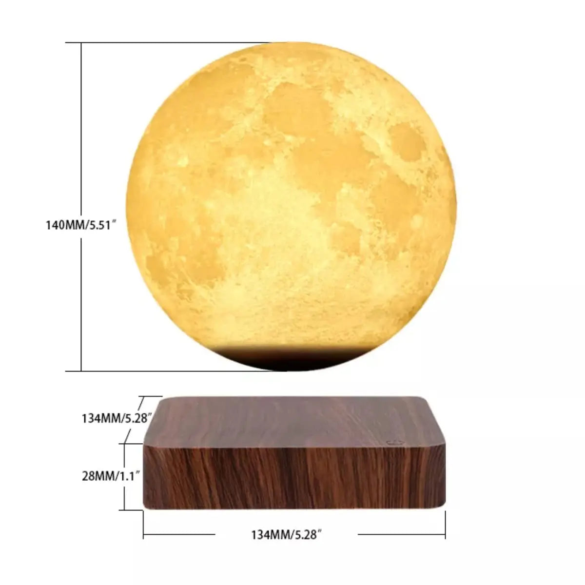 Magnetic Levitation 3D LED Moon Lamp with 16 Colors - Touch-Controlled Floating Atmosphere Lamp for Bedroom and Desk Gift