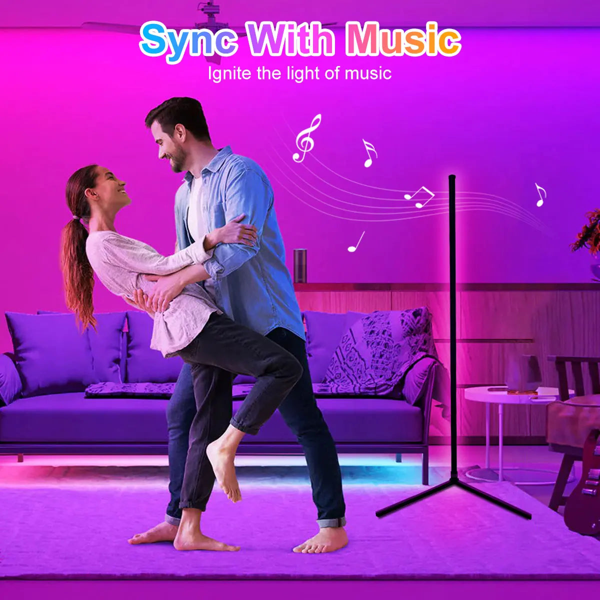 160Cm Smart Tuya Corner Floor Lamp Dimmable RGB LED Modern Mood Lighting Alexa Stand Lights for Bedroom Gaming Living Room Decor